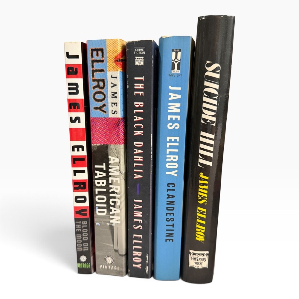 James Ellroy Crime Noir Book Lot 5 Titles Black Dahlia American Tabloid Mystery